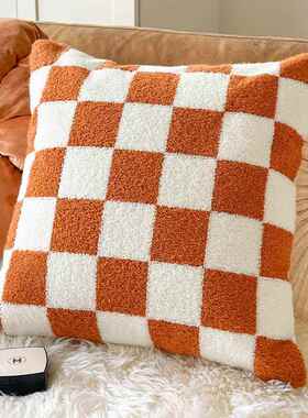 正品.ife 高级感M南l瓜色 北欧in套s风沙发抱枕抱枕床上飘窗靠背