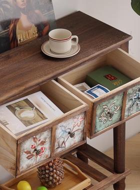 M实&美式木入户玄关柜38221隔断柜置复古客厅柜物中式长条玄关桌