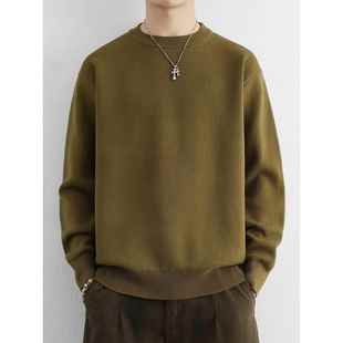 男上衣服内搭打底针织衫 毛衣圆领秋2025新款 线衣潮1219u 男士 冬季