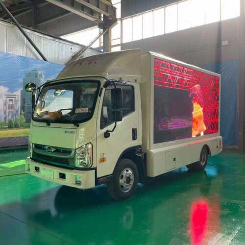中型蓝牌LED宣传广告车太阳能家电超市户外移动LED播放车推车