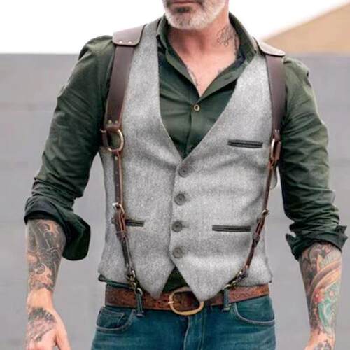 Men's patchwork style vest