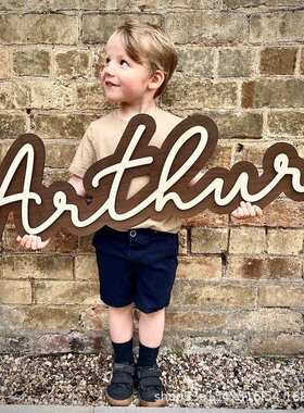 ETSY爆款POD双层木质标牌英文字母定制木牌家居装饰一件定制