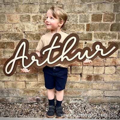 ETSY爆款POD双层木质标牌英文字母定制木牌家居装饰一件定制