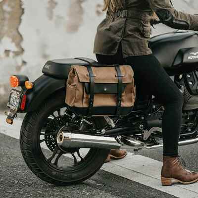 覆古机车侧包喷溅防水机车边包包斜挎包cm300闪300骑士包帆布包