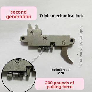 不锈钢三联机械锁绳锁笼钢丝绳开关弓弦拉弦开关DIY配件扳手