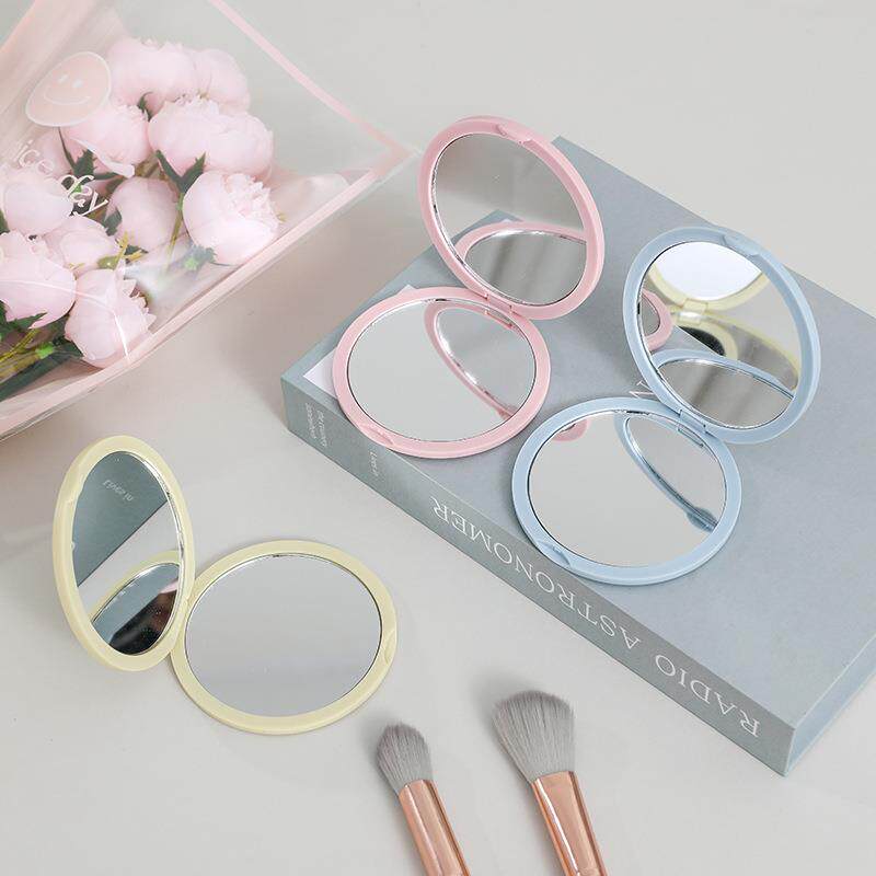 可折叠化妆镜圆形小号便携DIY奶油胶双面翻盖随身小镜子工厂定制
