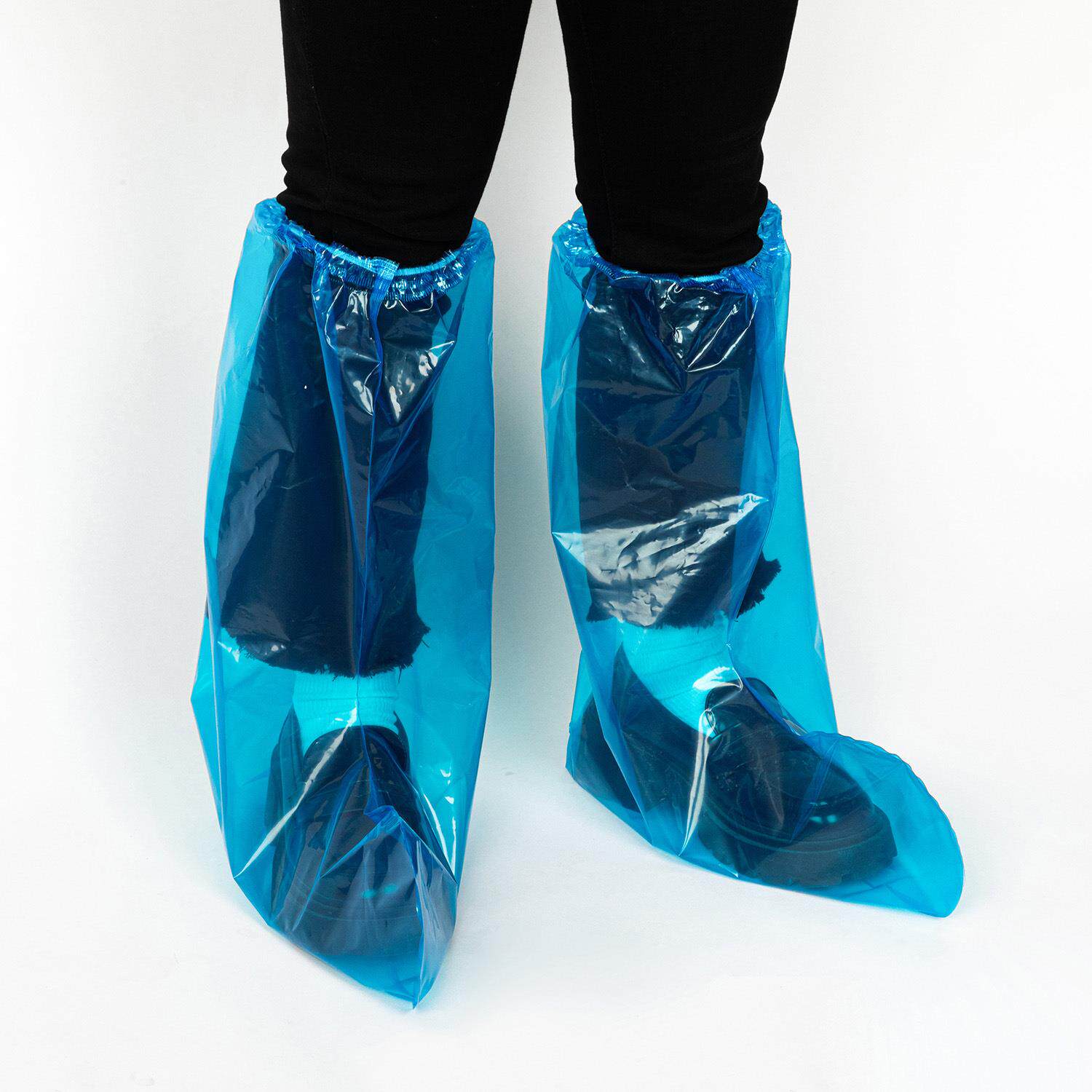 全自动PE防水鞋套设备机机械一次性长筒塑料脚型靴套机