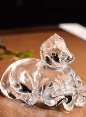 天然白水晶十二生肖小摆件本命年属猪吉祥物家居饰品客厅桌面摆设