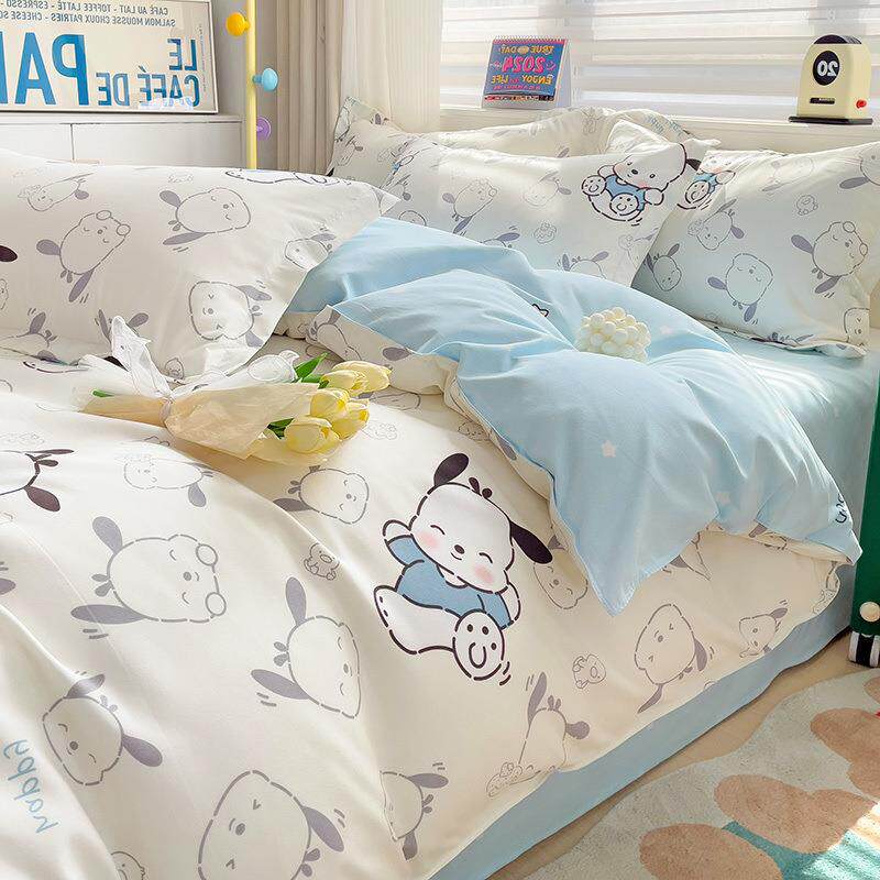 香风纯加厚床单四件套斜纹被套类单人宿舍三件套可爱公主风