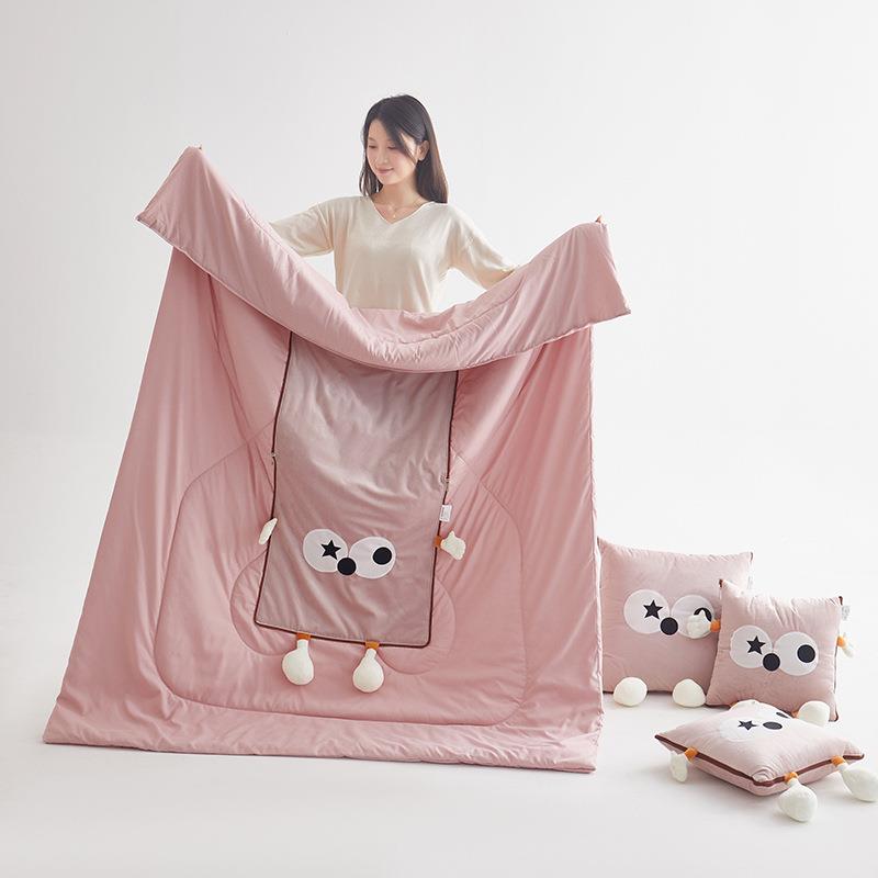 多巴大眼睛儿可爱卡通童抱枕胺被多能毯子沙41219174发靠垫方形办