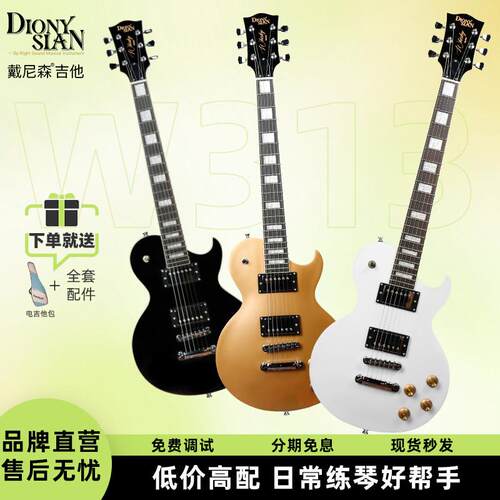 戴尼森W313黑卡电吉他初学者入门装金属风摇滚演出学生练习电吉他