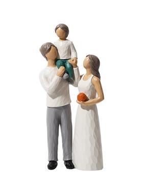 温馨亲子桌面摆件客厅电视柜公室酒柜级感家居树脂装饰品