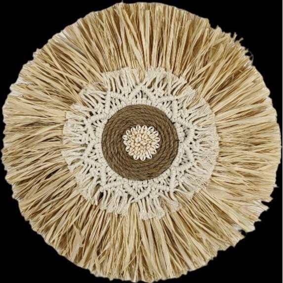 宿草编客厅墙面圆形编织手工民装饰壁挂