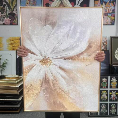 轻奢花卉砂岩画客厅玄关沙发背景墙装饰画6080挂画G103