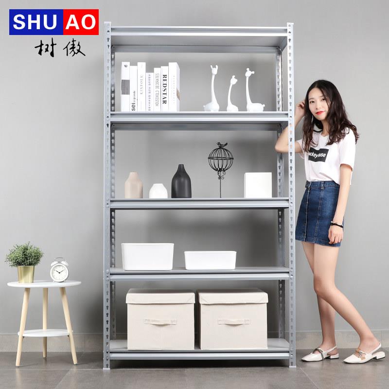 家用金属置物架多层仓库仓储展示架角钢库房超市货架葫芦孔铁架