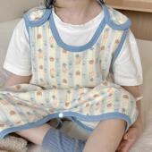 连身衣 宝宝夏天空调纱布背心儿童防踢被护肚无袖 婴儿睡袋夏季 薄款