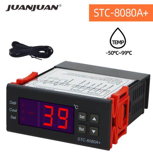 智能数显可调化霜温控器蛋糕柜冷藏柜电子式温控开关STC-8080A＋