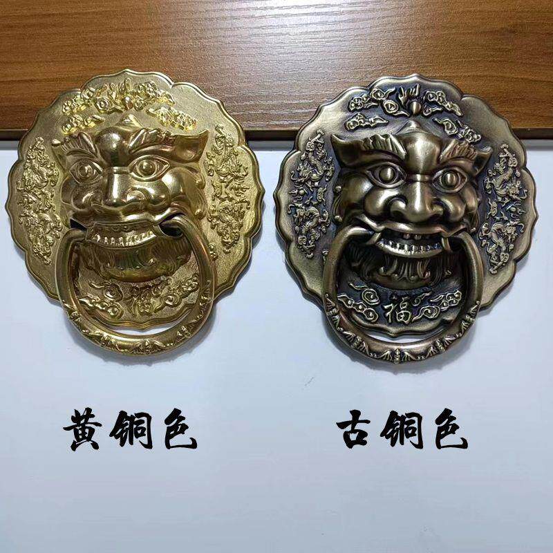 中式拉手古铜兽头门环狮子头麒麟头虎头仿古把手复古木门纯铜拉环