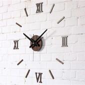 罗马数字diy挂钟 创意墙贴挂钟欧式 木头质感diy钟趣味时钟 时尚