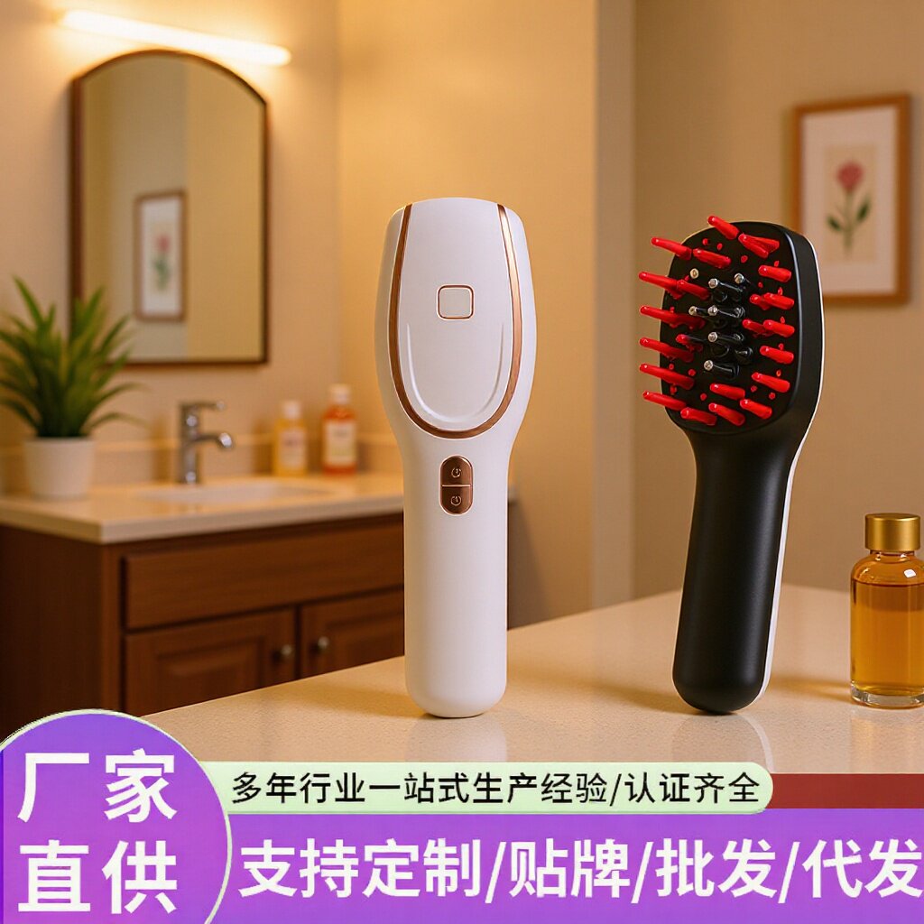 震动按摩梳电动头皮护理仪头部按摩器护发梳子养发控油理疗去屑