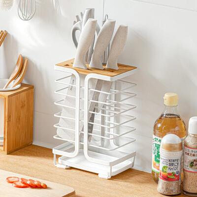 Nacuan Kitchen Utensils Iron Drain Rack with Tray, Multi-fun