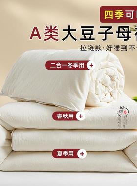 类母婴级豆纤IEK维被被子冬母被拉链A款二合一大双胎春秋学生棉被