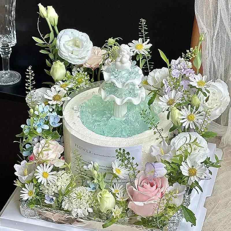 新款许愿池蛋糕摆件覆古罗马柱天使喷泉配件成品生日甜品台装饰,节庆用品/礼品,蛋糕/烘焙装饰用品,淘宝优惠券,粉丝福利购,淘宝优惠卷
