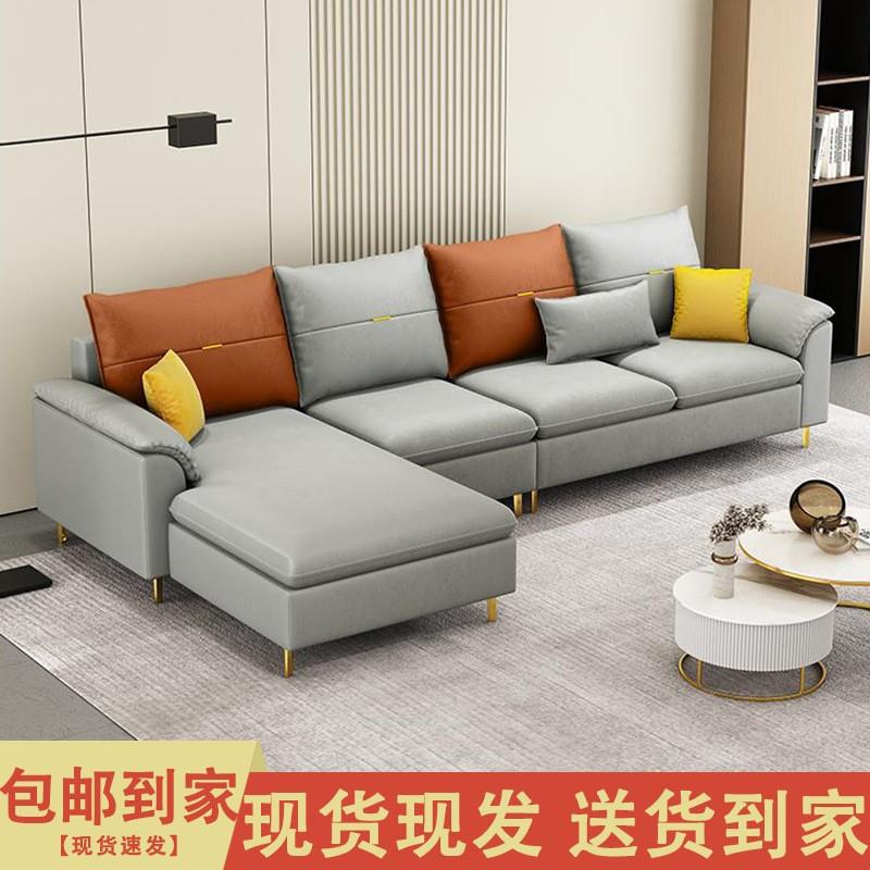 科技布艺沙发防猫抓简易农村家用客厅大小户型直排贵妃轻奢高级感