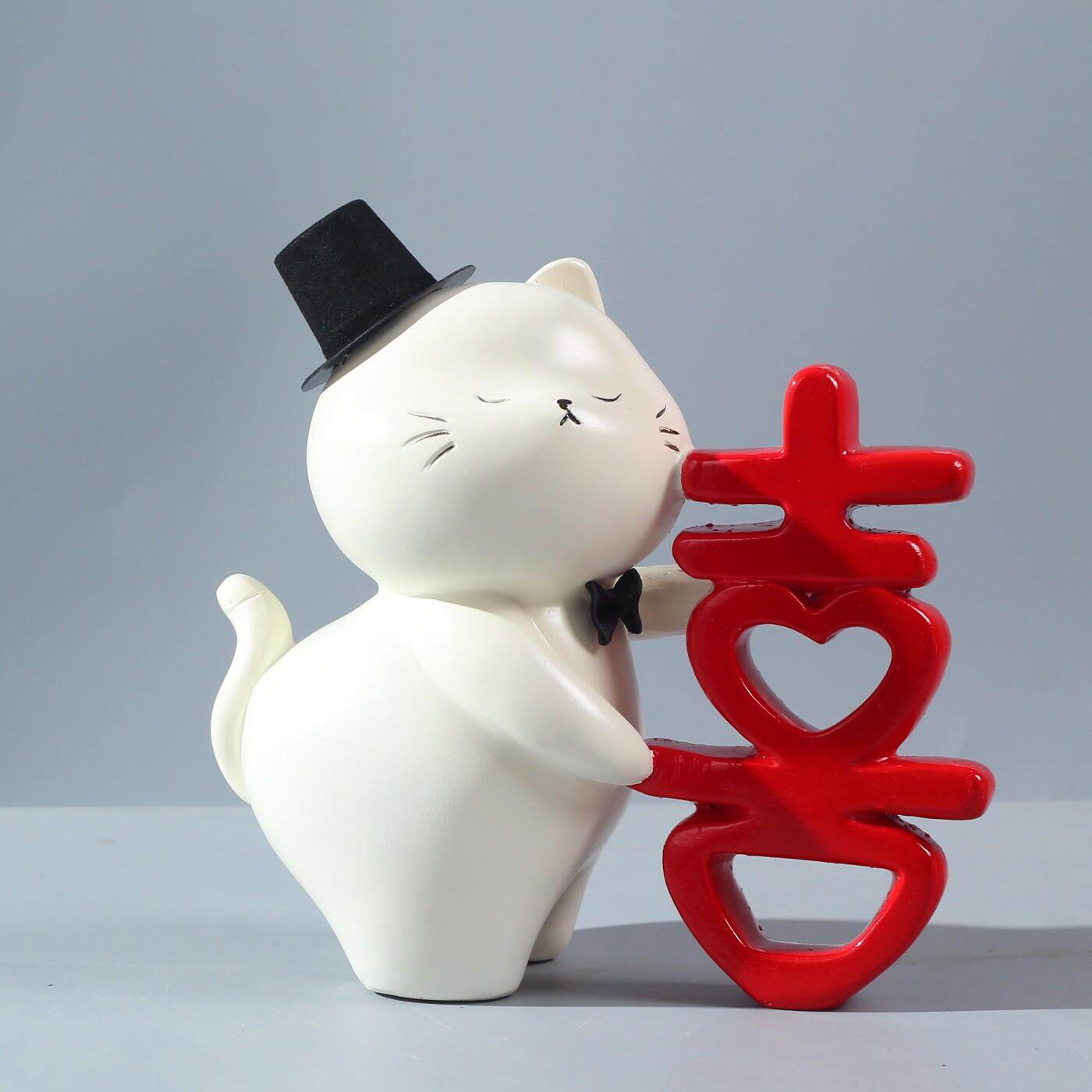 喜庆招财人猫婚纱款婚庆件新TSC087婚礼送新人新娘闺蜜摆情节物结