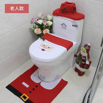 Santa Claus toilet seat cushion Water tank cover Towel sets