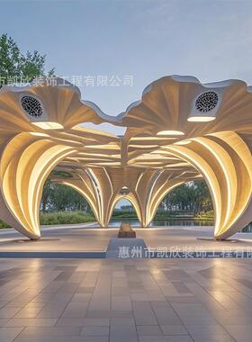玻璃凉亭廊架古风古建长廊户钢外大型470园林观校景创意廊学架雕