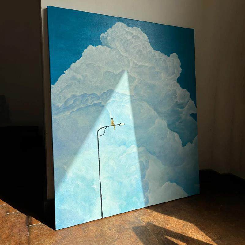 电线杆客厅装饰画奶油风清新风景无框画壁画卧室餐厅走廊挂画