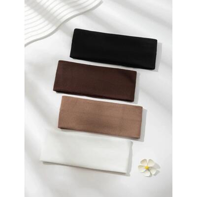 4Pcs Simple Fashion Women Solid Color Elastic HairBands