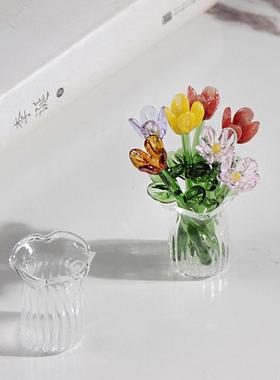 春和景明琉璃花束摆件琉璃花束摆件仿生花束摆件手工淄博琉璃小花