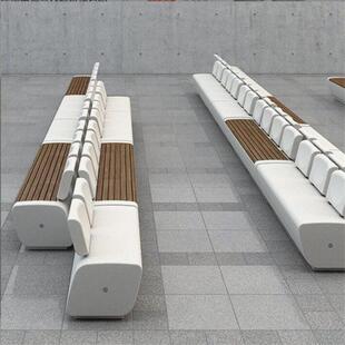 水磨石坐凳泰科石座椅户外grc树池公共椅异形弧形水泥休闲椅长椅