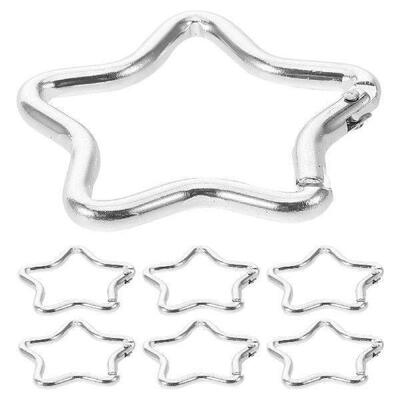 10 Pcs Carabiner Star Keychain Keyring Login Launcher Clip