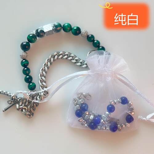 束口珍珠尺寸白色透明欧根纱布袋