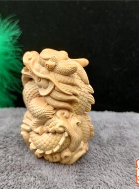 小黄杨木雕刻随身手玩手把件文玩茶把家宠车摆叶件居装GKT饰品生