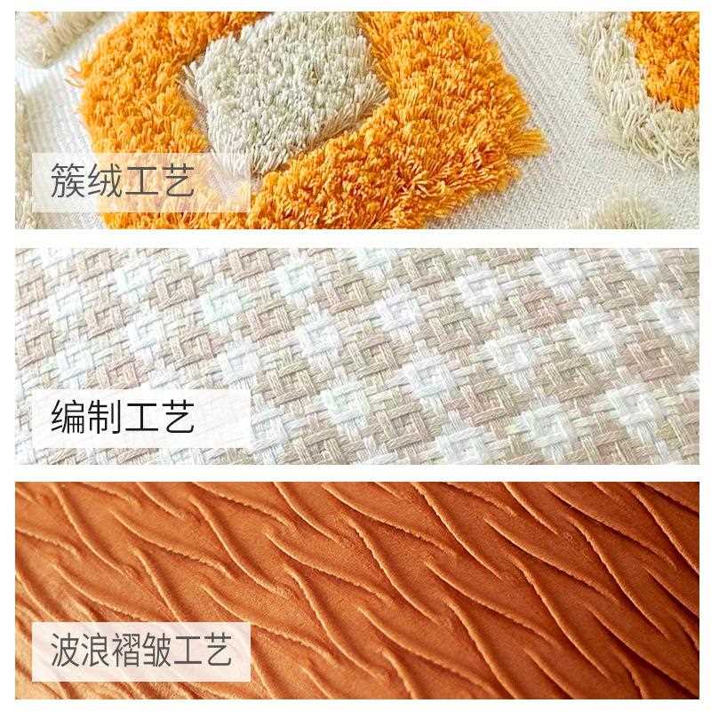 新款直销绒亦轻奢现代针织抱枕套沙发客厅北欧ins风靠枕橘色白色