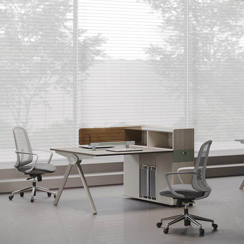 财务室办公桌椅组合屏风员工卡位职员四人位双人面对面会计办公桌