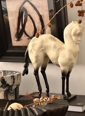 东方禅意新GTZ中茶式汉唐良驹古宋马仿古雕塑摆玄关几边柜件装饰