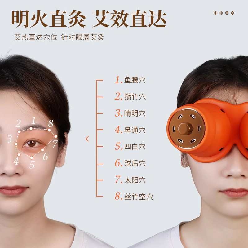 眼灸仪器眼部艾灸盒美容院专用硅胶热敷眼睛熏蒸仪缓疲劳温灸器具