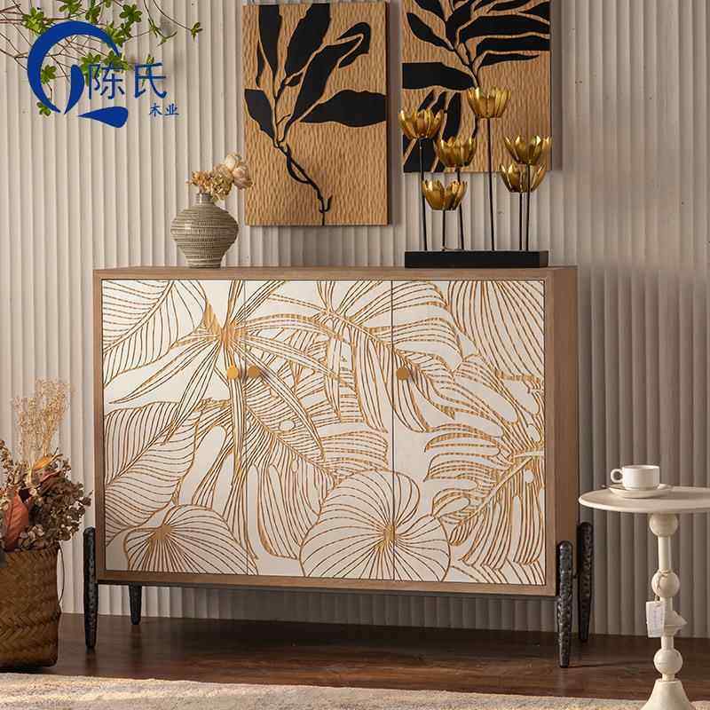 雕花储物法式复雕花实木餐边物柜靠墙中古茶水古玄关高级感客厅置,住宅家具,玄关台,淘宝优惠券,粉丝福利购,淘宝优惠卷