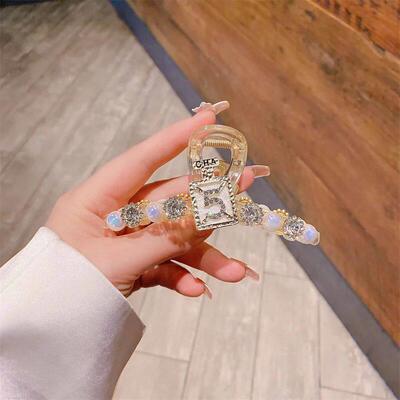 Luxury Number 5 Diamond Women Hair Claw Barrette Crab Shiny