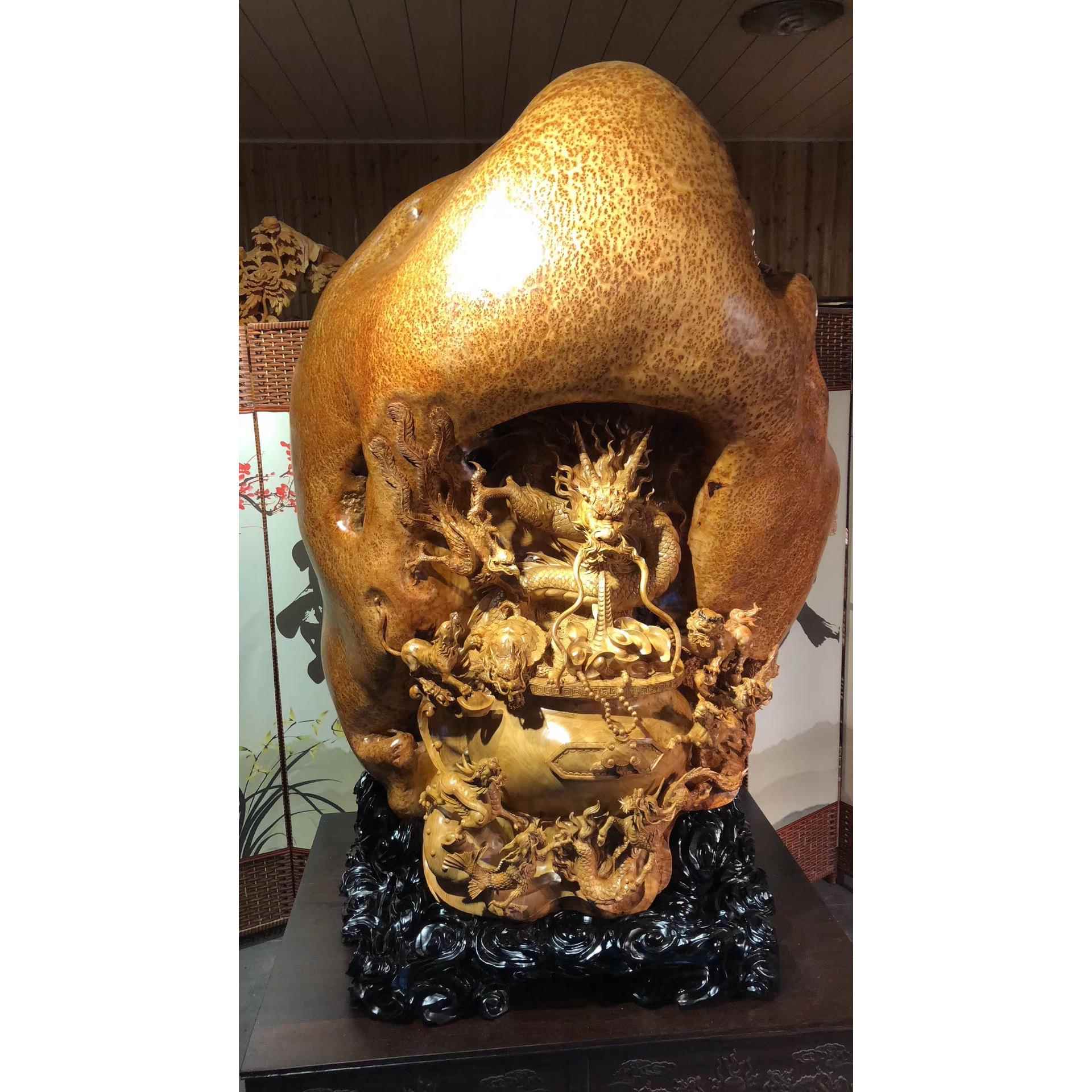 高档崖山水根雕摆件大型玄柏原关物禅意木家居纯手工佛像人花鸟艺图片