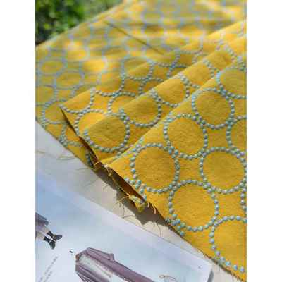 日韩铃鼓刺绣棉麻布料桌布茶几布盖布抱枕沙发套窗帘布包包面料子