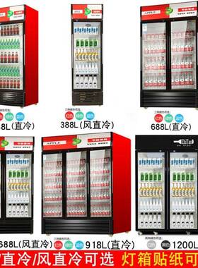 大冰柜立式冰箱啤酒柜超市保鲜柜商用冷藏饮料展示柜单双三门风冷
