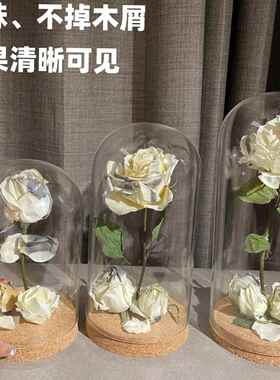 干花保存瓶软木塞收藏盒鲜景观展示摆件小王子玫瑰花束diy玻璃罩