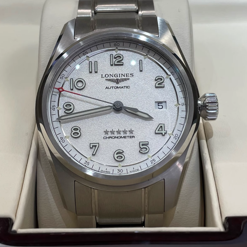 盒证[9.8新]浪琴先行者系列精钢自动机械表40MM男表L3.810.4.73.6