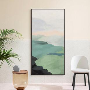 现代抽象景观装饰画，入口大厅，过道入口，垂直挂画，斯堪的纳维